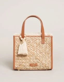Straw Dune Satchel Crossbody Natural