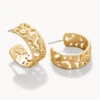 Vine Hoop Earrings Gold