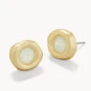 Treasured Gem Stud Earrings White Opal