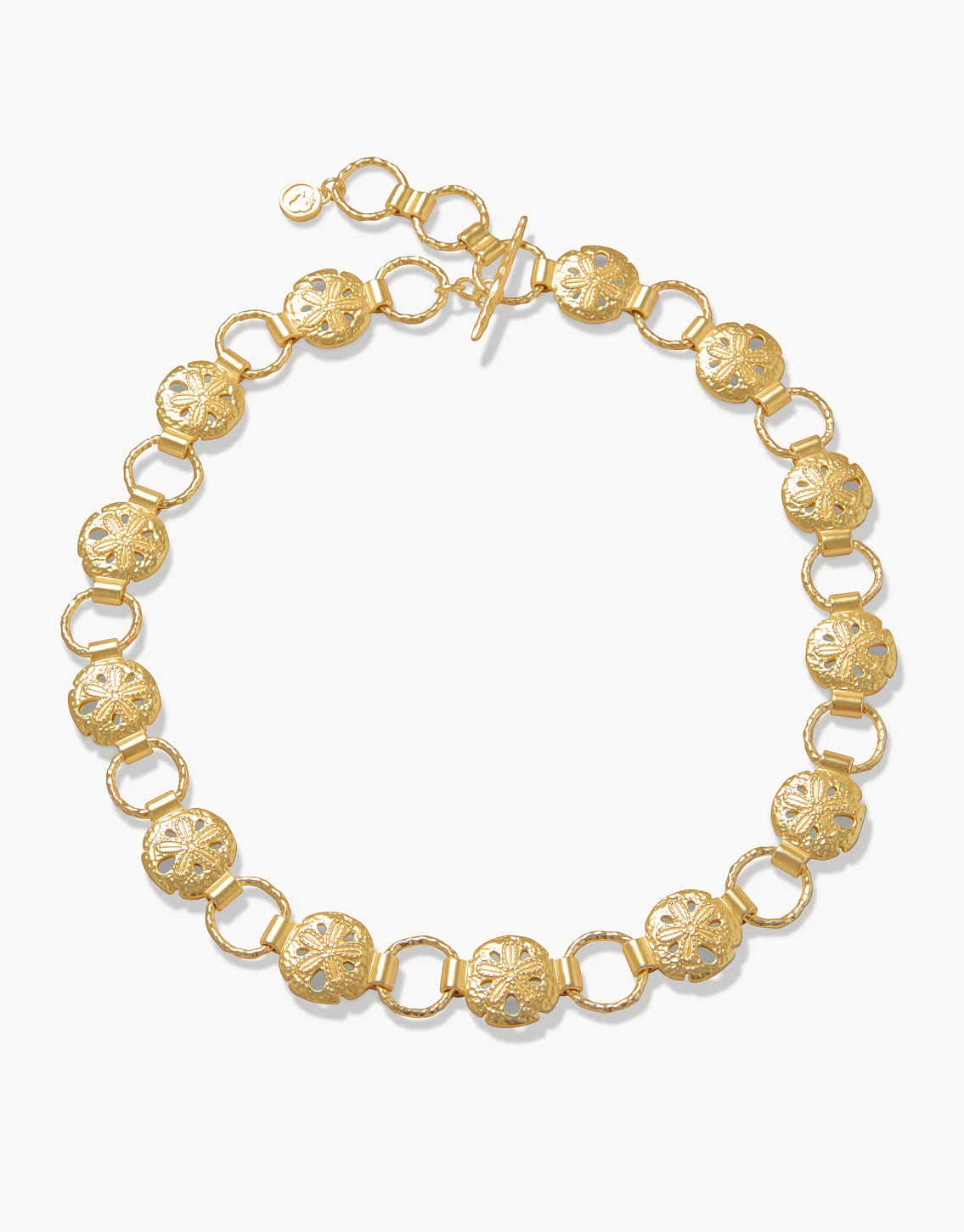 Sand Dollar Chain Necklace Gold 1 Sand Dollar Chain Necklace Gold