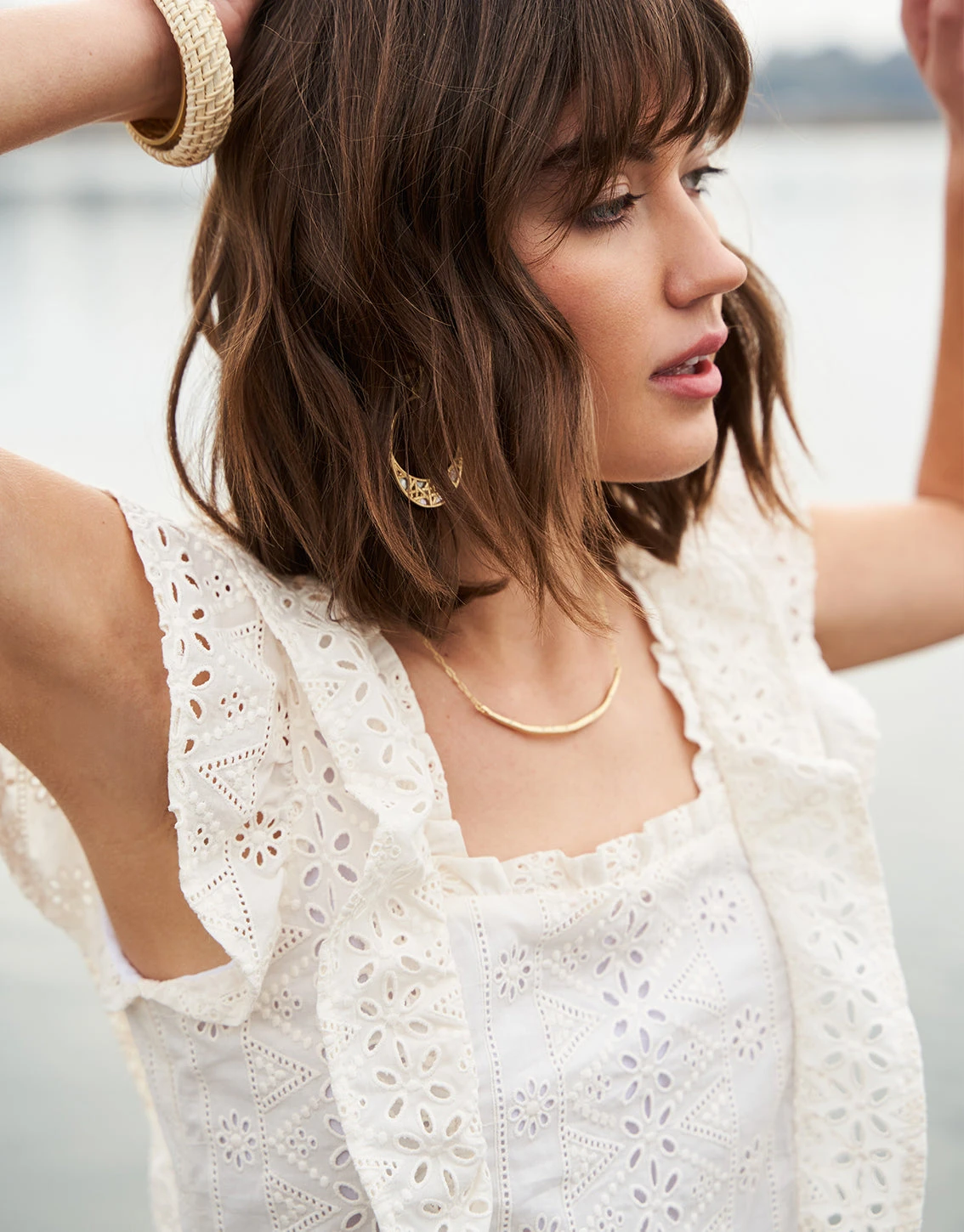 Sand Bar Necklace White Opal 3 Sand Bar Necklace White Opal - Image 3