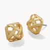 Cane Stud Earrings Gold