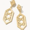 Cane Drop Earrings Gold