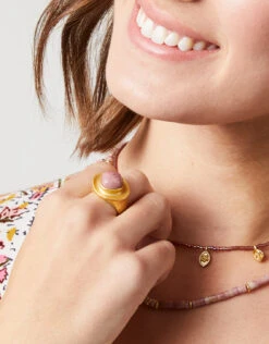 Stone Ring Pink Rhodonite -Spartina Store 488010m