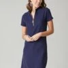 Short Sleeve Serena Pique Dress Navy