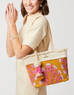Freeport Tote Pepper Hall Woodblock Floral -Spartina Store 490563m
