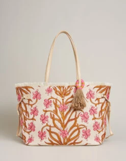 Jetsetter Tote Pepper Hall Woodblock Floral