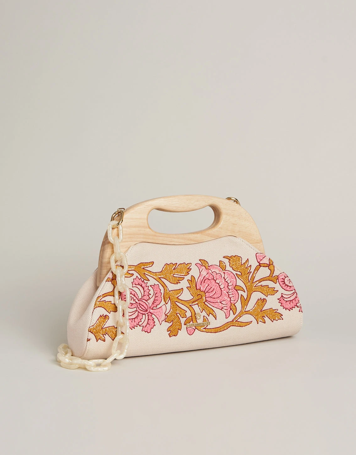 Miranda Clutch Pepper Hall Woodblock Floral 2 Miranda Clutch Pepper Hall Woodblock Floral - Image 2