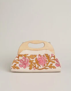 Miranda Clutch Pepper Hall Woodblock Floral