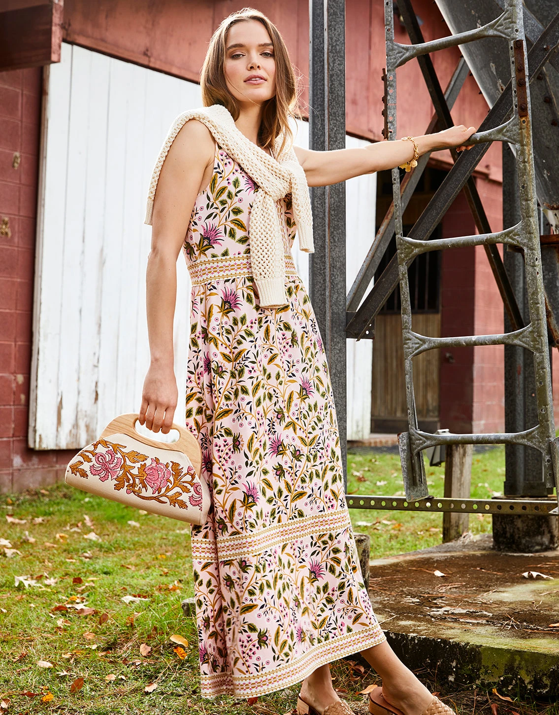 Miranda Clutch Pepper Hall Woodblock Floral 6 Miranda Clutch Pepper Hall Woodblock Floral - Image 6