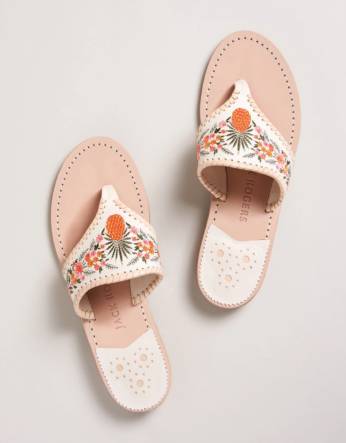 Spartina X Jack Rogers Pineapple Embroidery Sandal 2 Spartina X Jack Rogers Pineapple Embroidery Sandal - Image 2