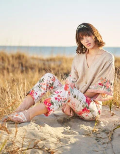 Maren Pull-On Pant Alljoy Landing Tropical Floral -Spartina Store 492109m