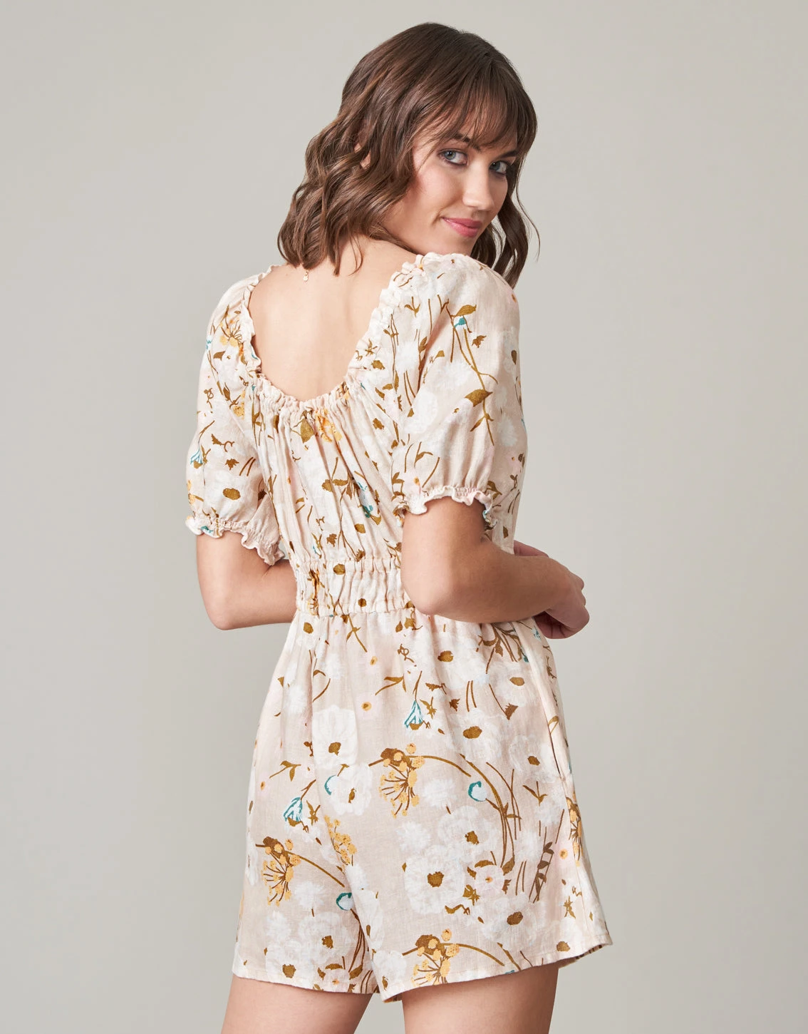 Audrey Linen Romper Babbie's Store Poppies 2 Audrey Linen Romper Babbie's Store Poppies - Image 2