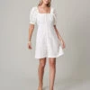 Catrina Eyelet Dress Pearl White