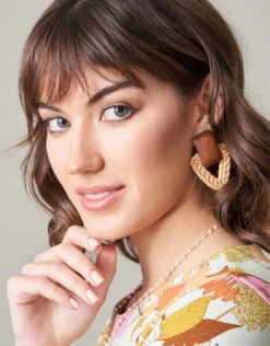 Wood Wicker Earrings Natural 6 Wood Wicker Earrings Natural -Spartina Store 494516m