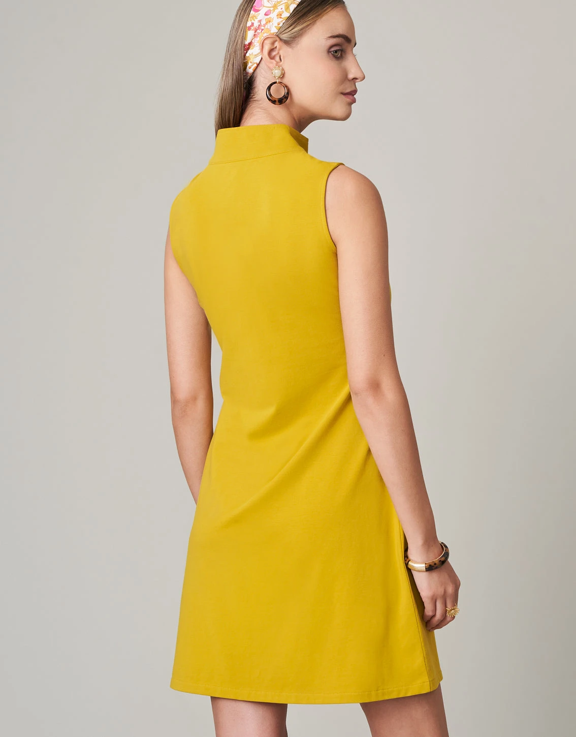 Serena Half-Zip Dress Golden Palm 3 Serena Half-Zip Dress Golden Palm - Image 3