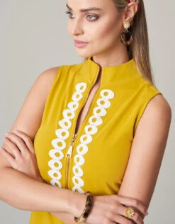 Serena Half-Zip Dress Golden Palm 7 Serena Half-Zip Dress Golden Palm -Spartina Store 495308c