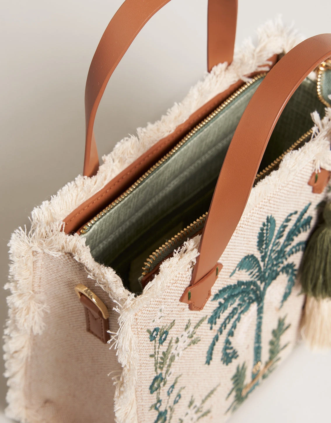 Boho Fringe Satchel Crossbody Alljoy Landing Palm Tree 3 Boho Fringe Satchel Crossbody Alljoy Landing Palm Tree - Image 3