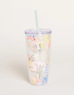 Clear Drink Tumbler 24 Oz. Mermaid Sea