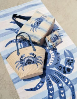 Straw Beach Tote Blue Crab 5 Straw Beach Tote Blue Crab -Spartina Store 496589n