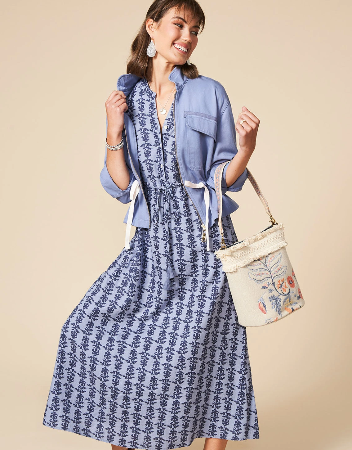 Adia Twill Jacket Coastal Blue 6 Adia Twill Jacket Coastal Blue - Image 6