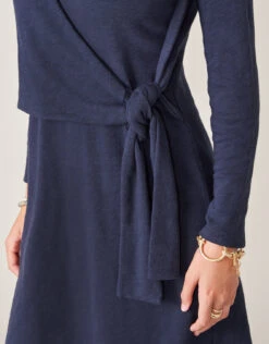 Deanna Wrap Dress Slate Blue -Spartina Store 498613c