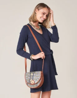 Deanna Wrap Dress Slate Blue -Spartina Store 498613d