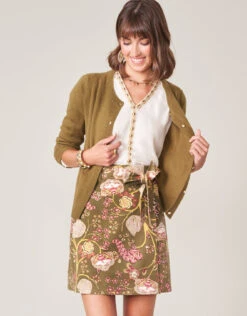 Linden Stretch Skirt Jones Hundred Olive -Spartina Store 498910d