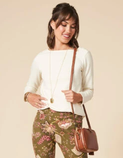 Brooke Knit Top Buttercream -Spartina Store 499337n