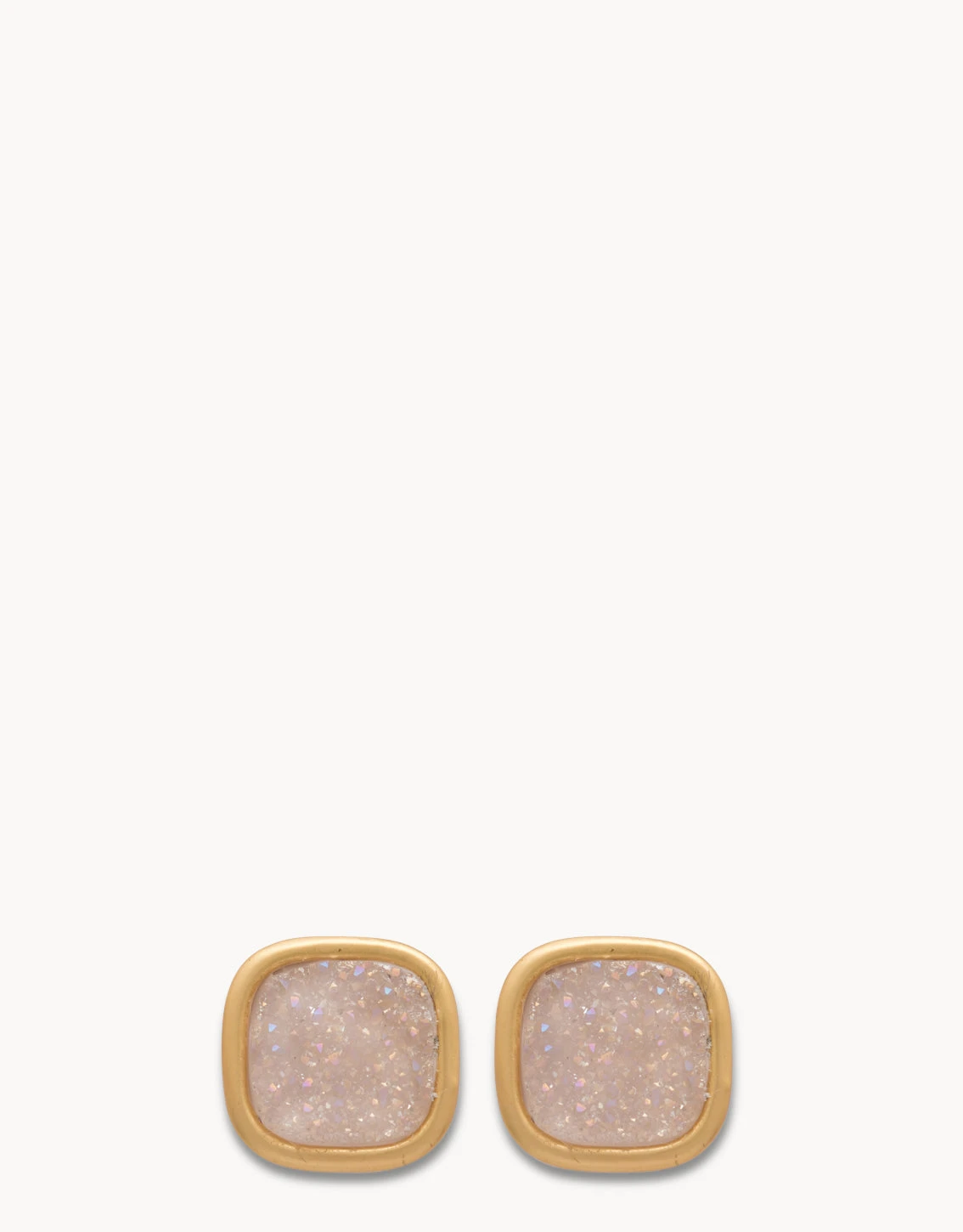 Sea La Vie Druzy Stud Earrings Breathe/Cream Druzy 2 Sea La Vie Druzy Stud Earrings Breathe/Cream Druzy - Image 2
