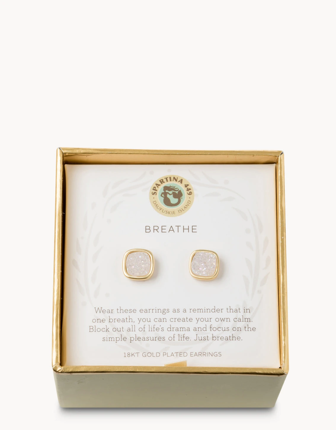 Sea La Vie Druzy Stud Earrings Breathe/Cream Druzy 3 Sea La Vie Druzy Stud Earrings Breathe/Cream Druzy - Image 3