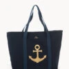 Navy Anchor Cooler Bag