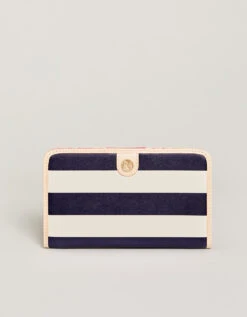 Snap Wallet Navy Stripe