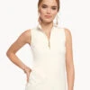 Serena Half-Zip Top Pearl White