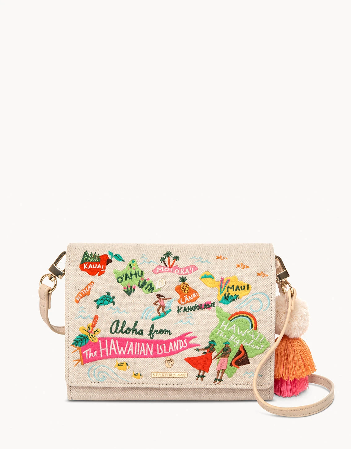 Hawaiian Islands Embroidered Convertible Crossbody 1 Hawaiian Islands Embroidered Convertible Crossbody