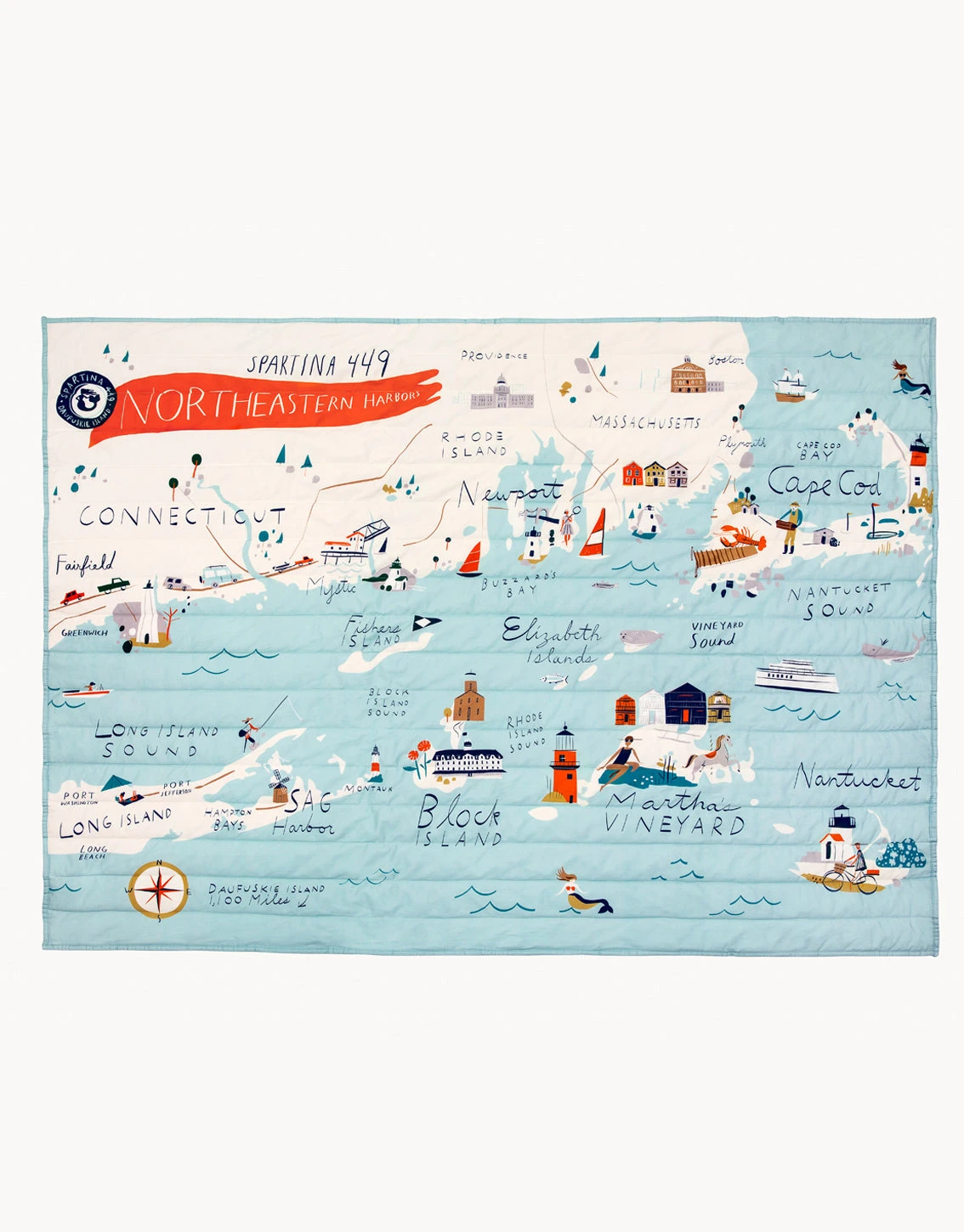 Northeastern Harbors Quilted Throw 2 Northeastern Harbors Quilted Throw - Image 2