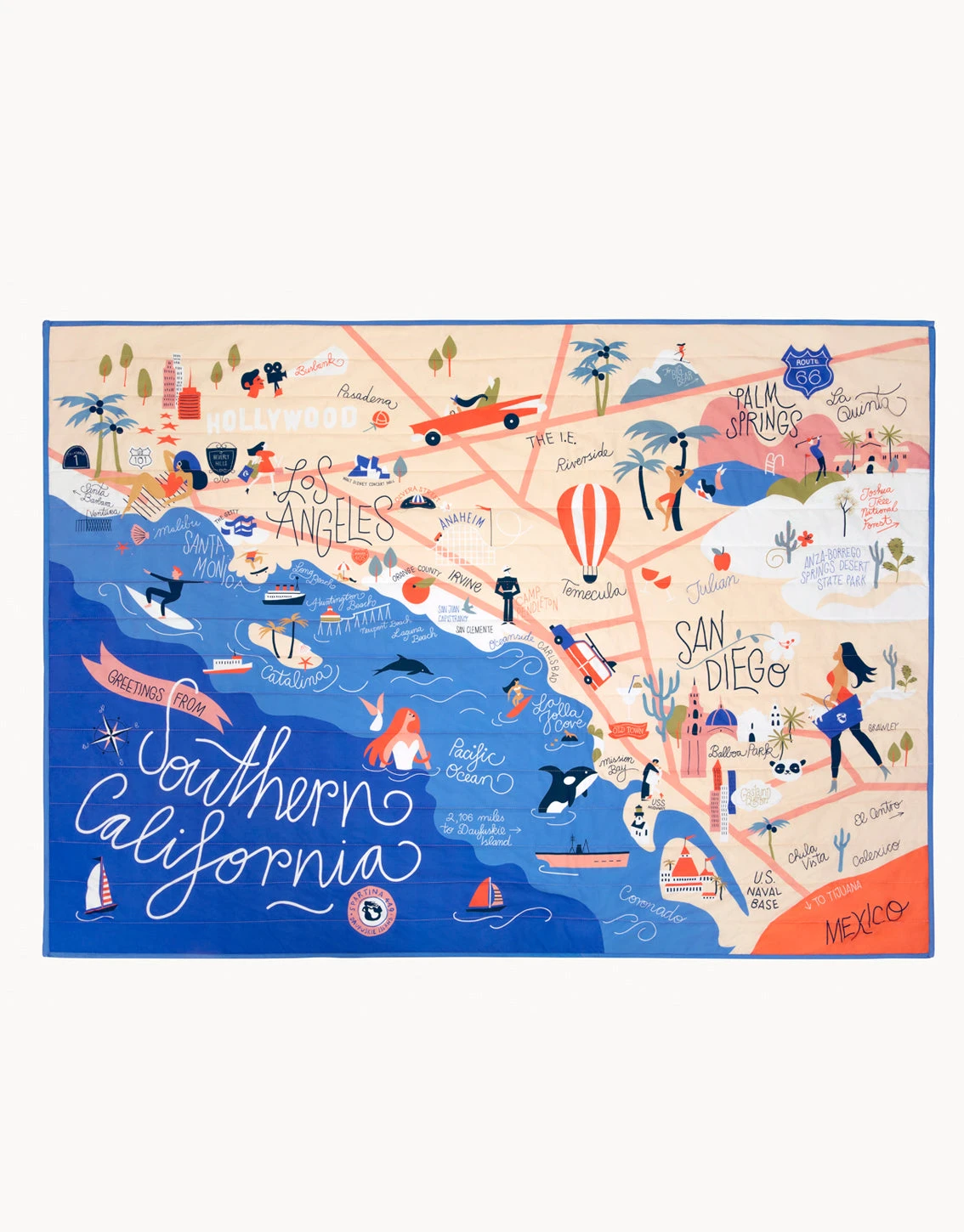 Southern California Cotton Quilted Throw 2 Southern California Cotton Quilted Throw - Image 2