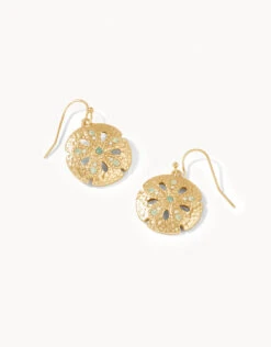 Sand Dollar Earrings Gold/Opal