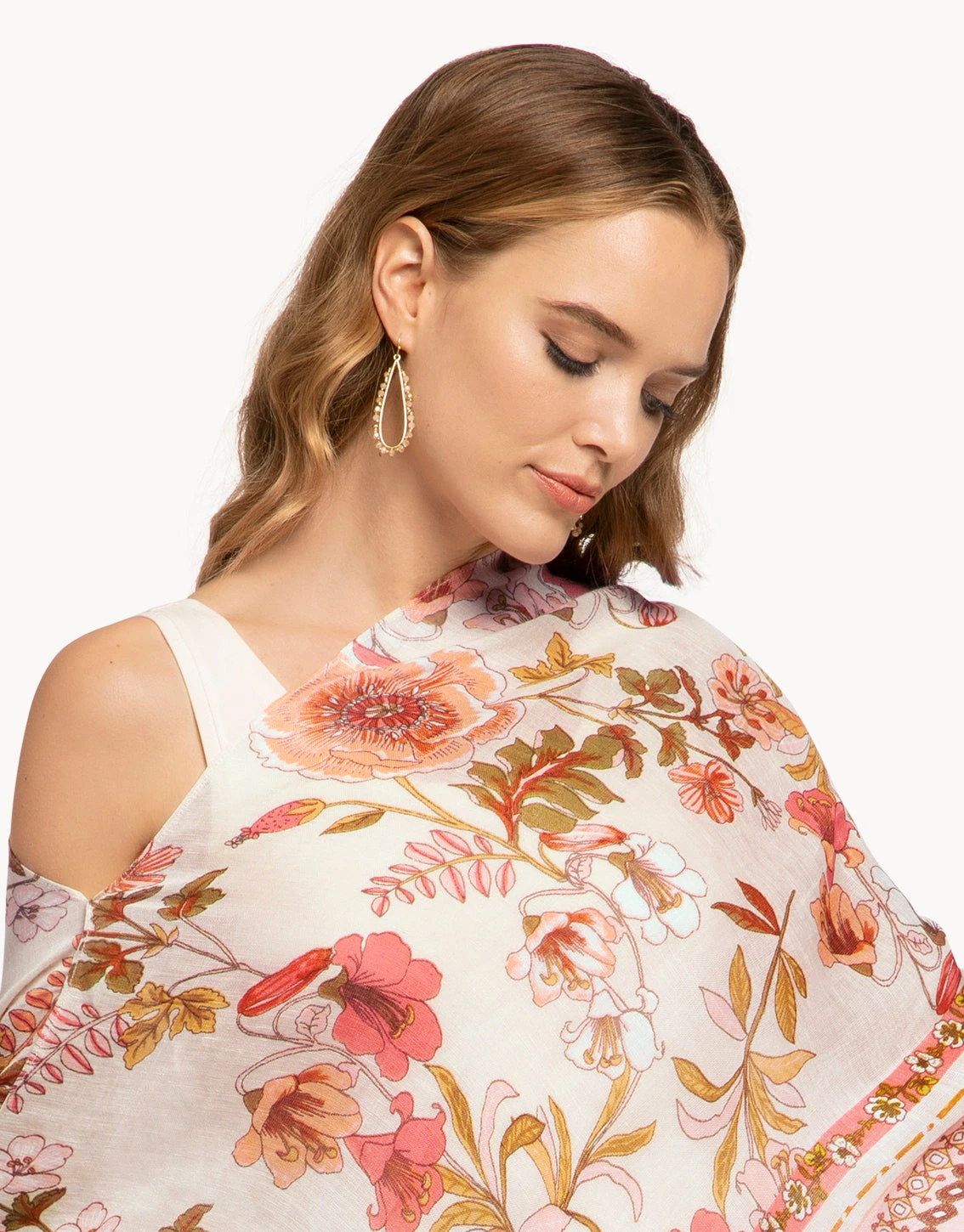 Bayberry Raindrop Earrings Gold/Taupe 2 Bayberry Raindrop Earrings Gold/Taupe - Image 2