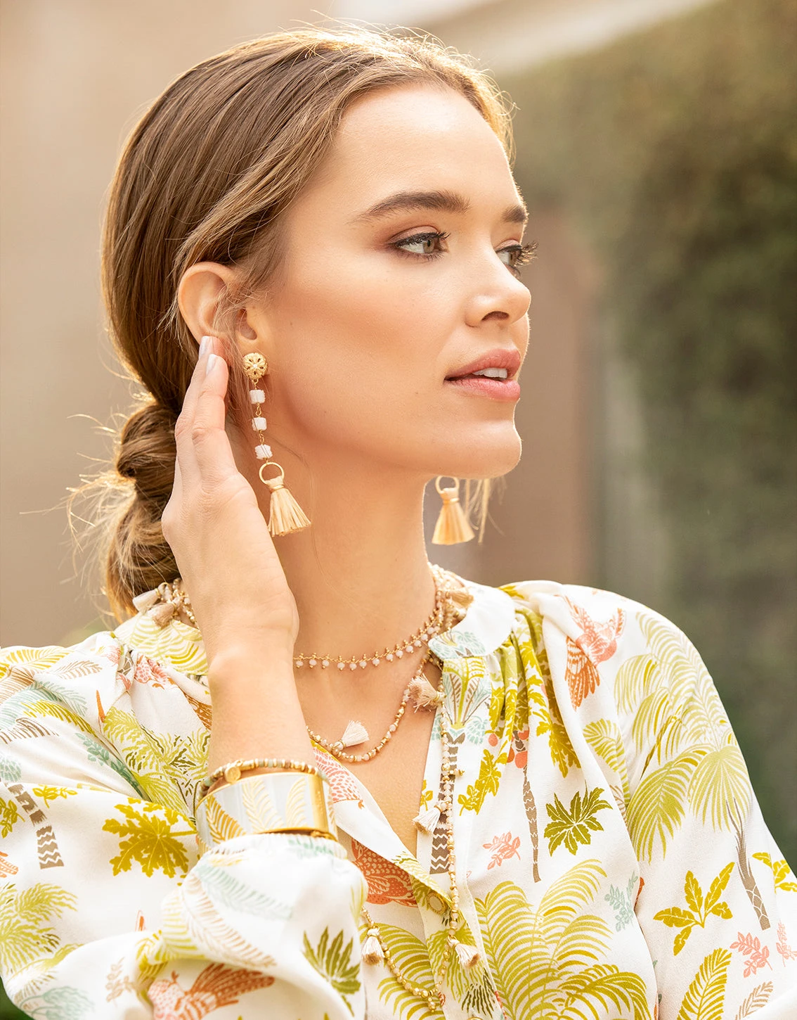 Stretch Bracelet Gold/Brown 2 Stretch Bracelet Gold/Brown - Image 2