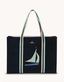 Sailboat Carry All Tote Navy