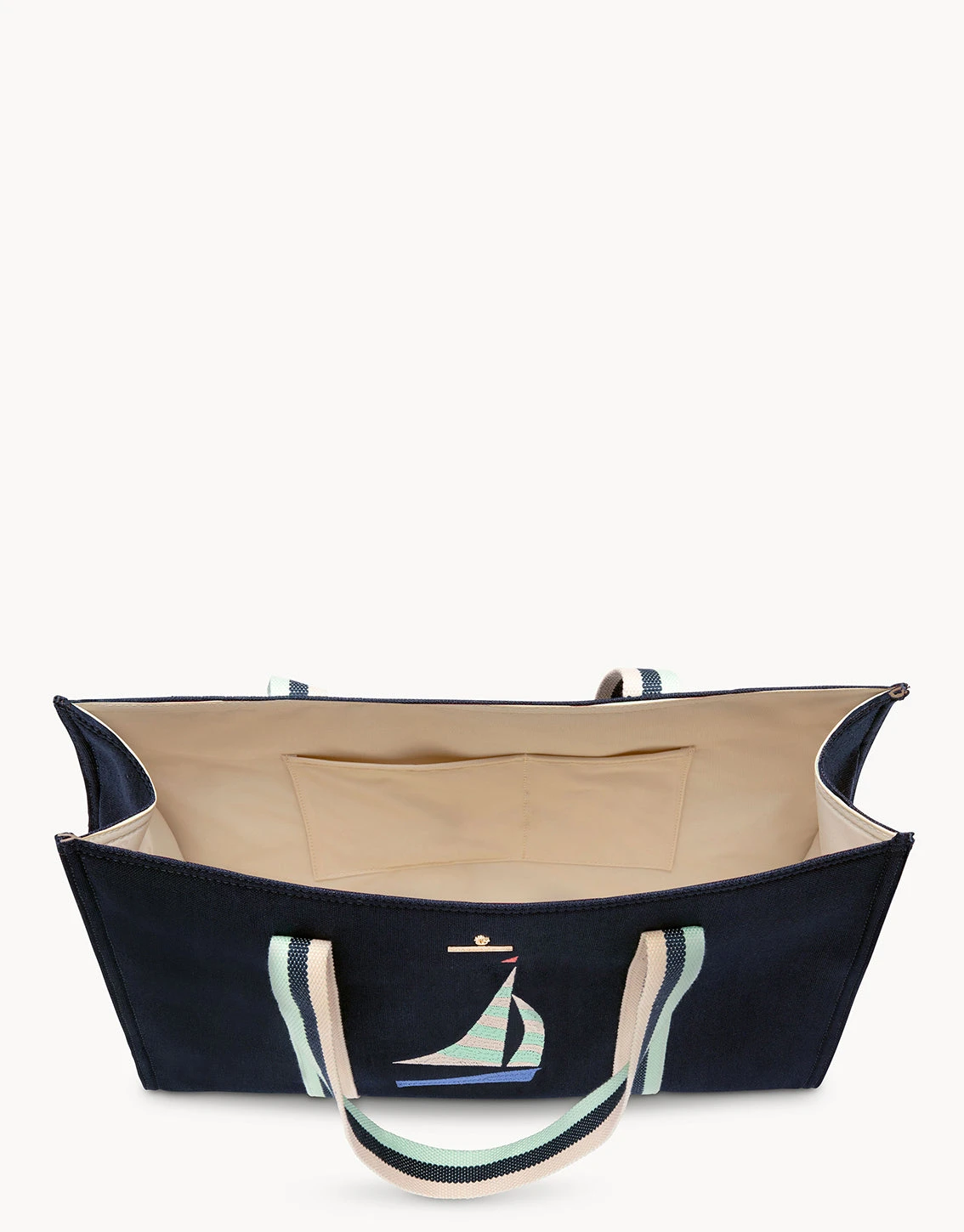 Sailboat Carry All Tote Navy 2 Sailboat Carry All Tote Navy - Image 2
