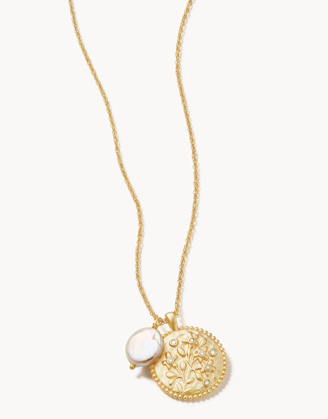 Floret Necklace Gold/Pearl 1 Floret Necklace Gold/Pearl