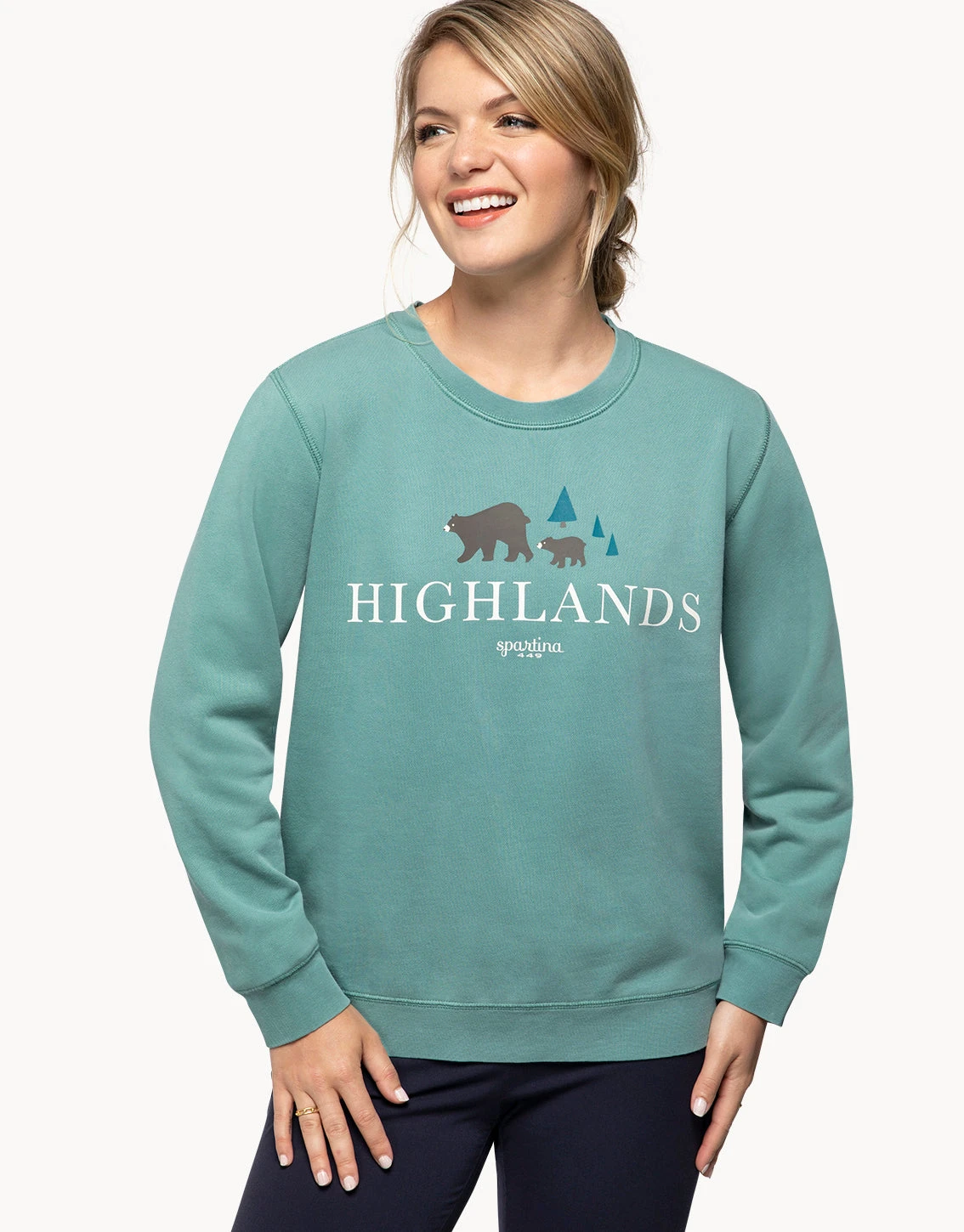 Highlands Sweatshirt Alpine Green Bear 2 Highlands Sweatshirt Alpine Green Bear - Image 2