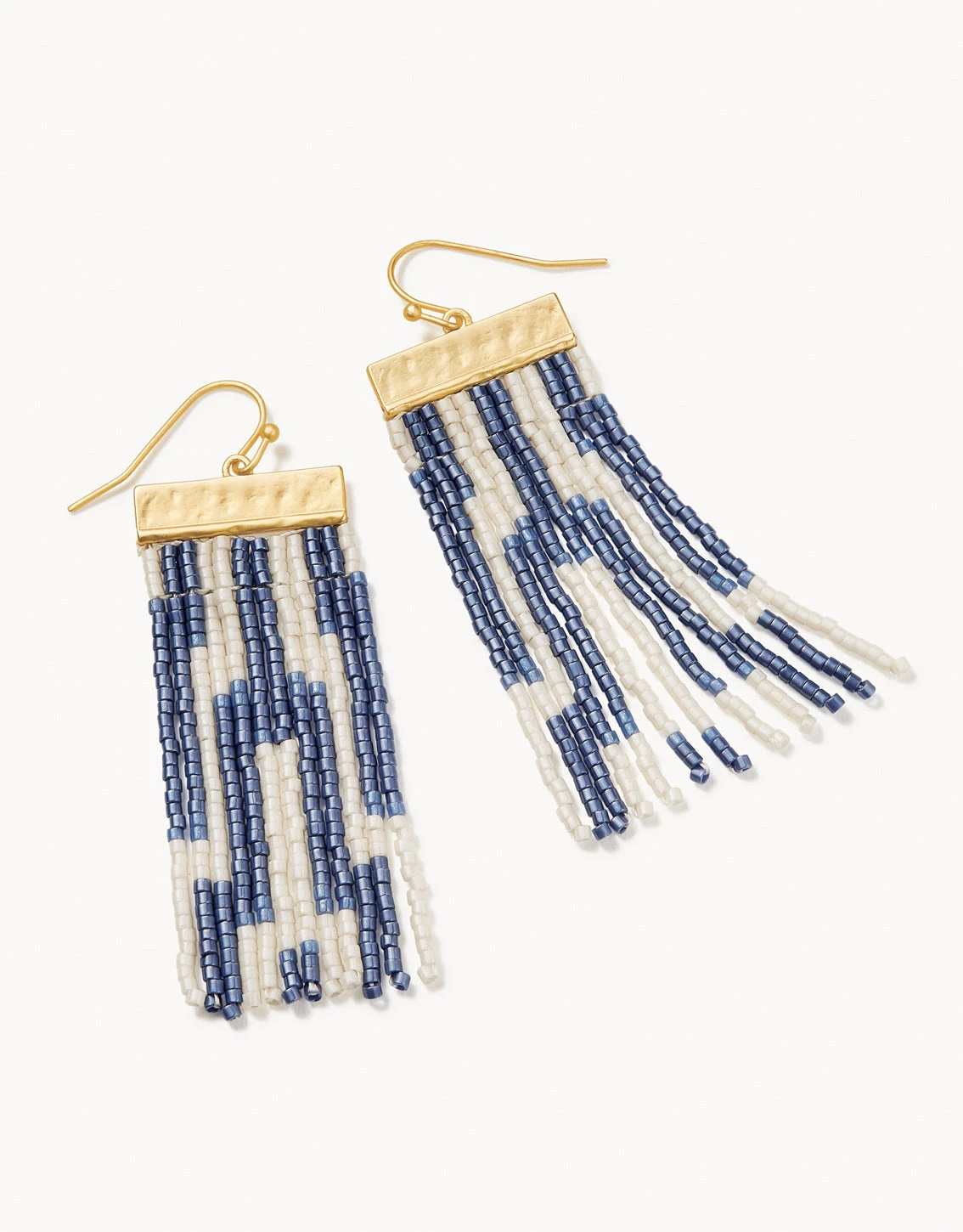 Bitty Bead Earrings Blue/White 1 Bitty Bead Earrings Blue/White