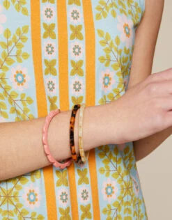 Mod Daisy Stacking Bangle Set Cream/Tortoise/Blush -Spartina Store 679183m