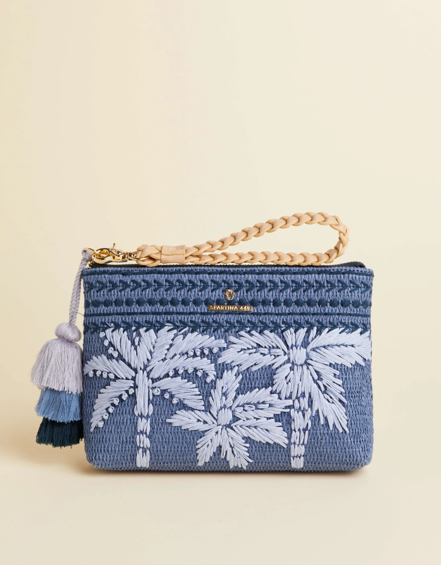 Maci Wristlet Ogeechee Blue Palm 1 Maci Wristlet Ogeechee Blue Palm