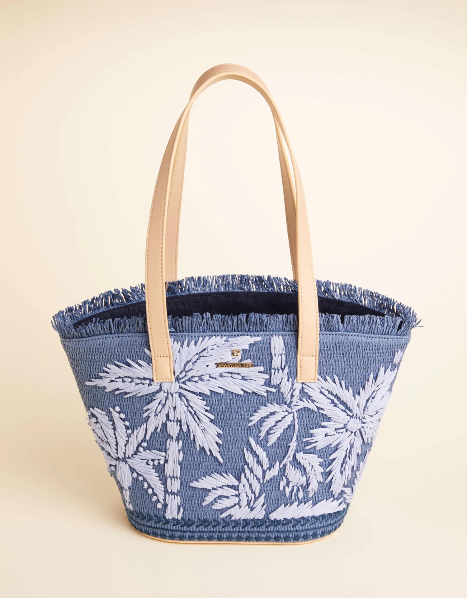 Small Tote Ogeechee Blue Palm 1 Small Tote Ogeechee Blue Palm