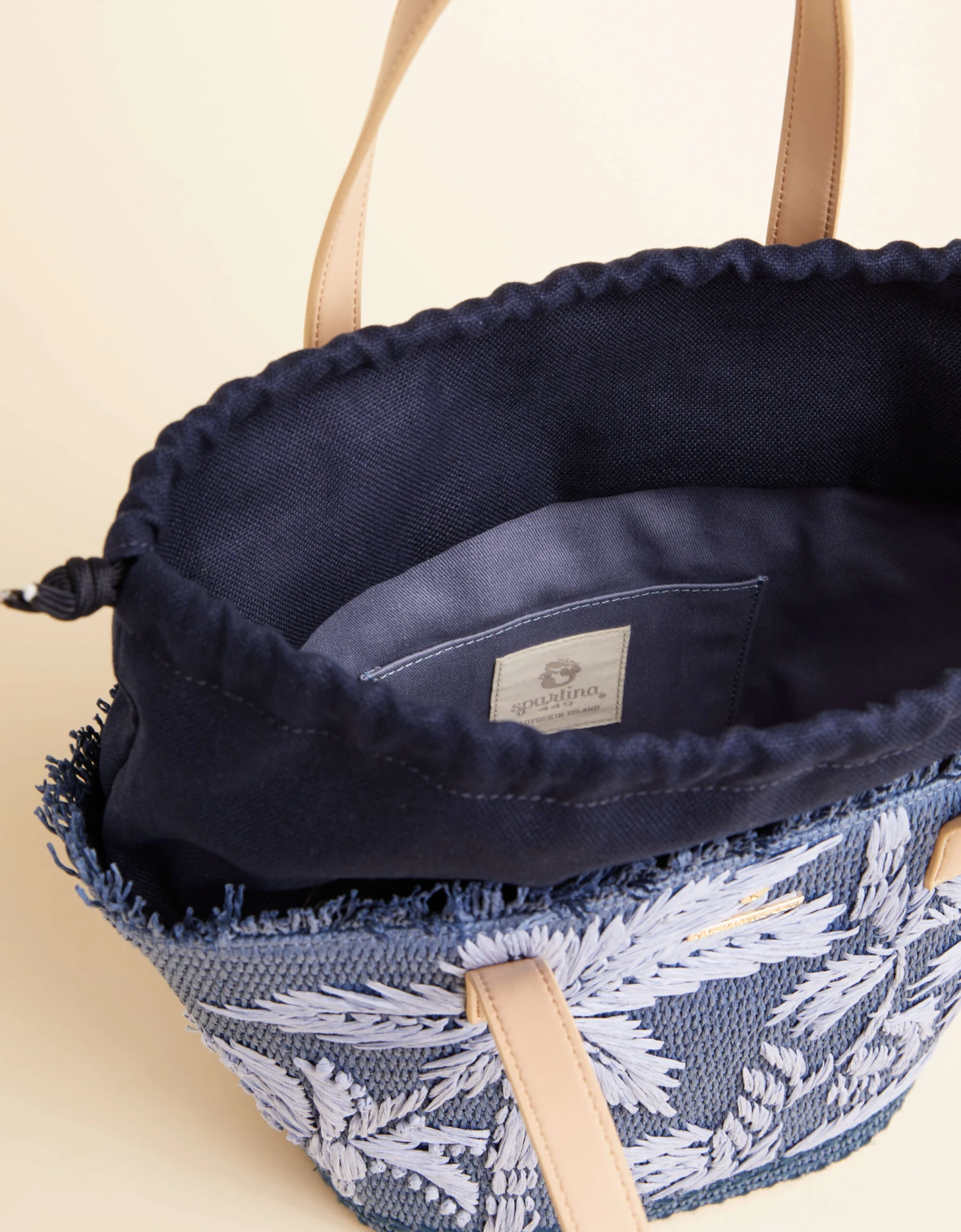 Small Tote Ogeechee Blue Palm 4 Small Tote Ogeechee Blue Palm - Image 4