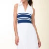 Haven Jersey Dress Pearl White Navy Stripe